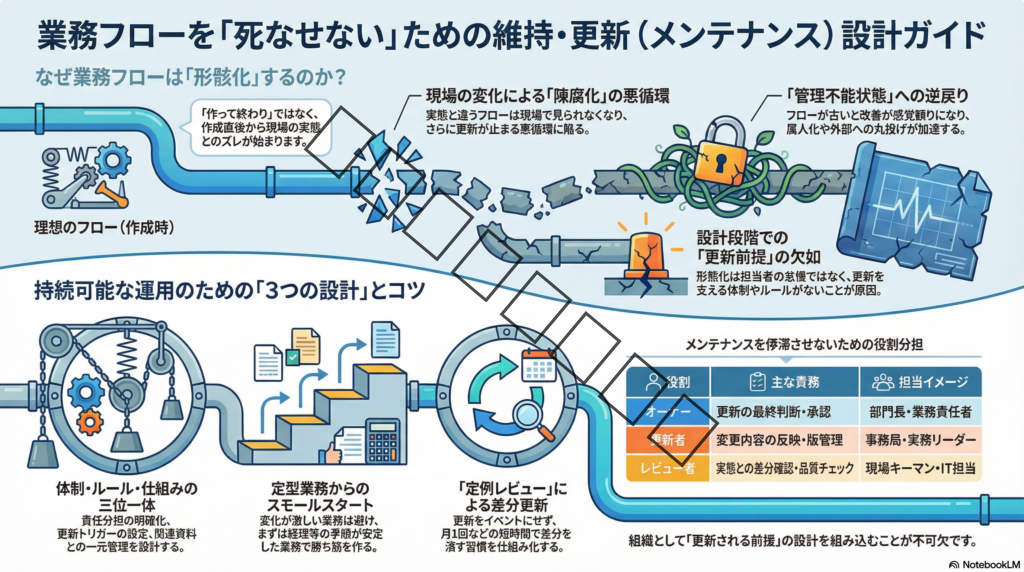 【業務フローは作って終わりではない】維持・更新（メンテナンス）の設計