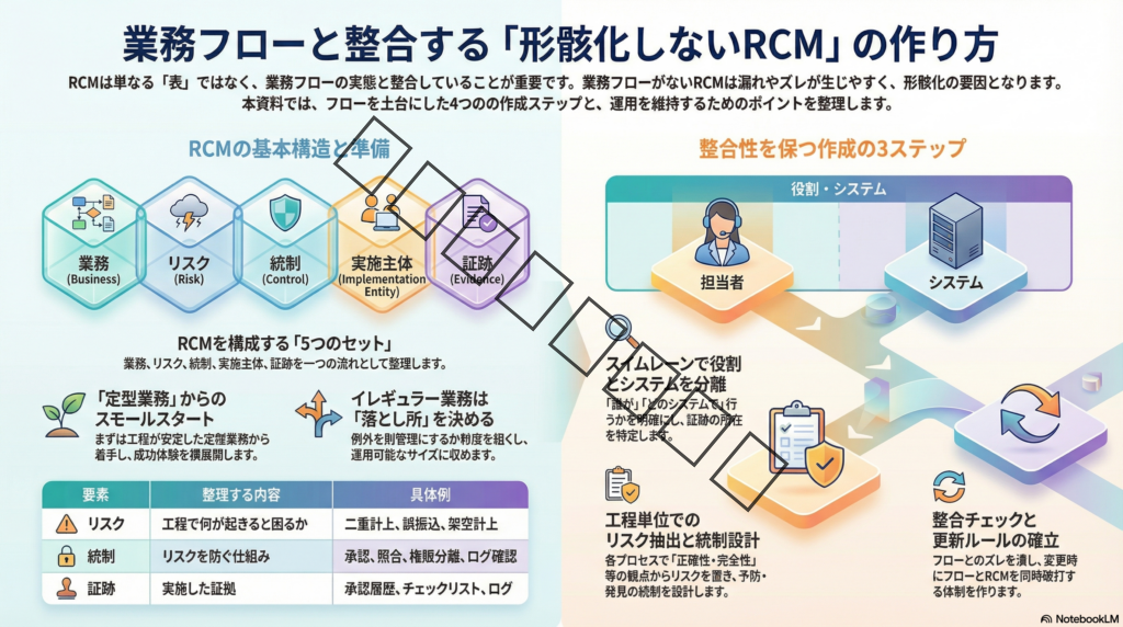 【RCMの作り方】業務フローと整合を取るコツ