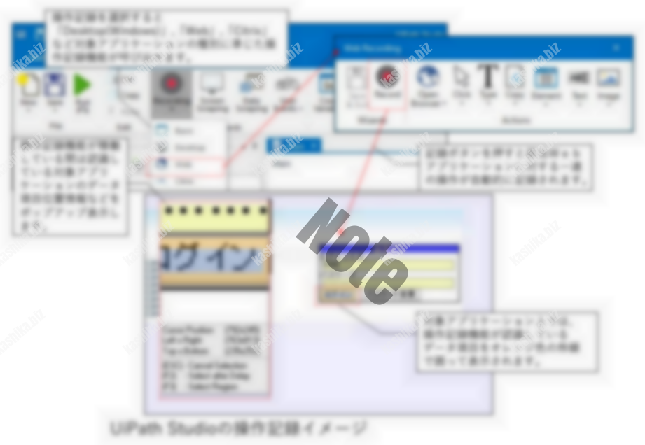03_UiPath Studio(ユーアイパス スタジオ)の操作記録イメージ